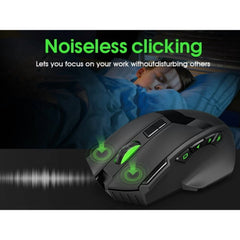 Wireless Gaming Mouse, 16000 DPI Adjustable, Bluetooth 5.2 & 2.4GHz Dual Mode, Lightweight, 10 Buttons, RGB Lighting, for PC Gaming & Office, Muzpu (Black)