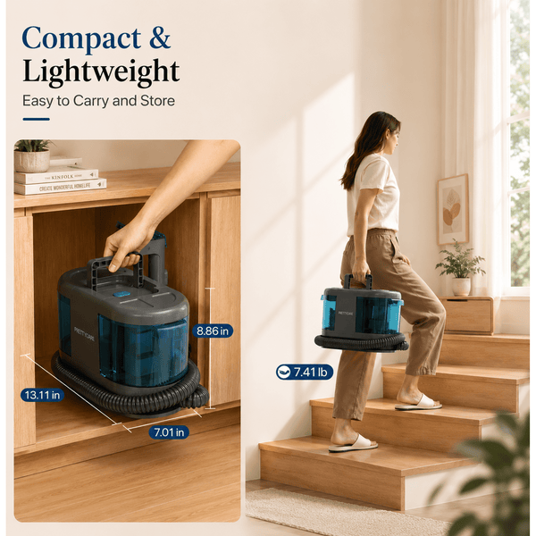 PrettyCare Portable Carpet Cleaner Machine, 20Kpa Carpet Shampooer for Deep Cleaning, Upholstery & Pet Stain Remover,BY32A