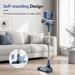 PrettyCare Cordless Stick Vacuum Cleaner, 2600mAh 6-in-1 Lightweight Upright for Carpet Hard Floor Pet Hair W200 Upgraded