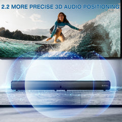 VEAT00L 2.2ch Sound Bar, 100W Bluetooth 5.0 Sound Bars for Smart TV, 3D Surround Sound System with Powerful Bass,Home Theater Speakers with USB/Optical/AUX, TV Speakers Soundbars with Split Design