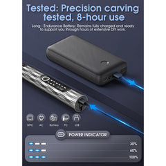 Newly Upgraded Electric Engraving Pen with 37 Bits,3-Speed Adjust,USB Rechargeable,Rotary Tool for 60+ Surfaces - Mini Electric DIY Engraving Pen Kit Cordless Rotary Tools for Personalization & Gifts