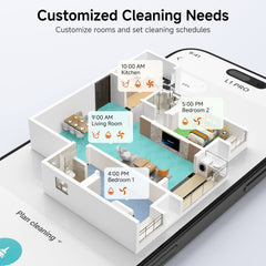 PrettyCare Robot Vacuum and Mop Combo Cleaner 9000pa,85 Days Self-Emptying & Recharging Station with 3D Home Mapping for Debris/Stain/Hair/Pet, L1 PRO
