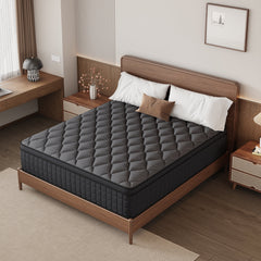 gunugu 10 inch King Hybrid Mattress in a Box, Cooling Gel Memory Foam Mattress with Individually Wrapped Pocket Coils, Medium Firm