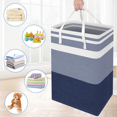 TIJITY 2 Pack Freestanding Laundry Basket, Waterproof & Large Laundry Hamper, Collapsible Clothes Hamper with Reinforced Handles for Family and Dorm, Bathroom, 75L