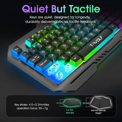 Muzpu Gaming Keyboard,Mechanical Keyboard,Wired Keyboard,IP57 Waterproof,Ultra Sensitive & Quiet Response,RGB Gaming Backlit Keyboard for PC/Mac Gamers,Black