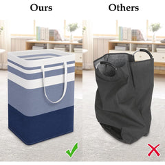 TIJITY 2 Pack Freestanding Laundry Basket, Waterproof & Large Laundry Hamper, Collapsible Clothes Hamper with Reinforced Handles for Family and Dorm, Bathroom, 75L