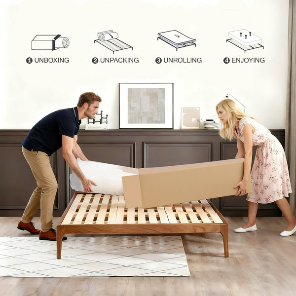 gunugu 10 inch King Hybrid Mattress in a Box, Cooling Gel Memory Foam Mattress with Individually Wrapped Pocket Coils, Medium Firm