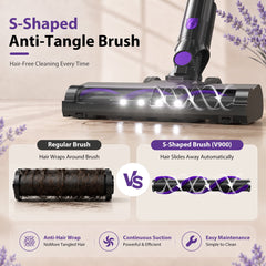 Prettycare Cordless Vacuum Cleaner, 48KPA 530W, 8*2600mAh 55mins Runtime 9 in 1 Stick Vacuum for Home Pet Hair Carpet Wood Floor
