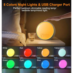 Sunrise Clock with White Noise Sound Machine for Bedroom Alarm Clock