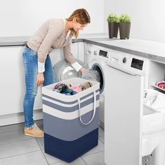 TIJITY 2 Pack Freestanding Laundry Basket, Waterproof & Large Laundry Hamper, Collapsible Clothes Hamper with Reinforced Handles for Family and Dorm, Bathroom, 75L