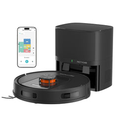 PrettyCare Robot Vacuum and Mop Combo Cleaner 9000pa,85 Days Self-Emptying & Recharging Station with 3D Home Mapping for Debris/Stain/Hair/Pet, L1 PRO