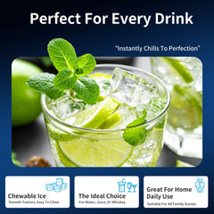Hicloud Nugget Ice Maker Countertop, Soft Chewable Ice Maker Machine with Water Tank & Ice Scoop, 8-10 Minute First Ice, 44 lbs/24H, Auto-Cleaning, Suitable for Home/Office/Gatherings