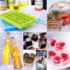 Ice Cube Tray, 3 Pack Silicone Ice Cube Molds, Ice Cube Trays, Silicone Ice Trays, Easier to Release, BPA Free for Alcohol/Coffee/Beverages (Blue, Green, Purple;)