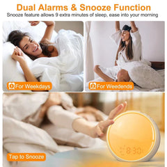 Sunrise Clock with White Noise Sound Machine for Bedroom Alarm Clock