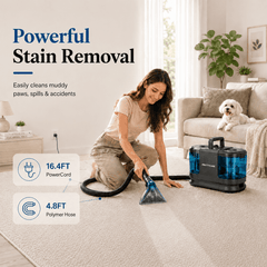 PrettyCare Portable Carpet Cleaner Machine, 20Kpa Carpet Shampooer for Deep Cleaning, Upholstery & Pet Stain Remover,BY32A
