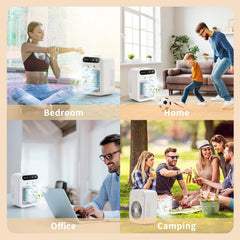 Portable Cooling Fan,USB-C Rechargeable | 25dB Quiet, 3 Speeds & Mist Modes for Home Office Desk, Bedroom, Camping