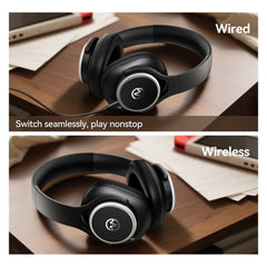 Active Noise Cancelling Headphones,60H Playtime Bluetooth 6.0 Wireless Headphones with Hi-Res Audio, Over Ear Headphones with Microphone, Deep Bass,Comfort Fit,Foldable Headset for Travel Office Game