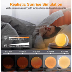 Sunrise Clock with White Noise Sound Machine for Bedroom Alarm Clock