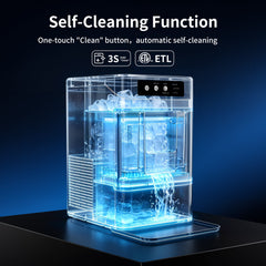 Hicloud Nugget Ice Maker Countertop, Soft Chewable Ice Maker Machine with Water Tank & Ice Scoop, 8-10 Minute First Ice, 44 lbs/24H, Auto-Cleaning, Suitable for Home/Office/Gatherings
