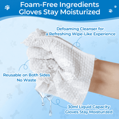 Moonsun 20 Pcs Pet Wipes for Dogs & Cats, Plant-Based Deodorizing Glove Wipes, Hypoallergenic & Alcohol-Free, No Rinse for Paws & Body