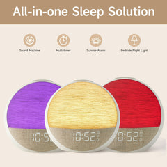 Sunrise Alarm Clock Wake up Sunlight with Sound Machine & Dimmable Night Light for Bedrooms Clock