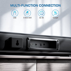 VEAT00L 2.2ch Sound Bar, 100W Bluetooth 5.0 Sound Bars for Smart TV, 3D Surround Sound System with Powerful Bass,Home Theater Speakers with USB/Optical/AUX, TV Speakers Soundbars with Split Design